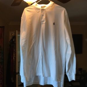 Lg Long Sleeve White Polo by Ralph Lauren